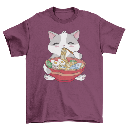 Cat eating Ramen