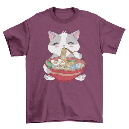 Cat eating Ramen