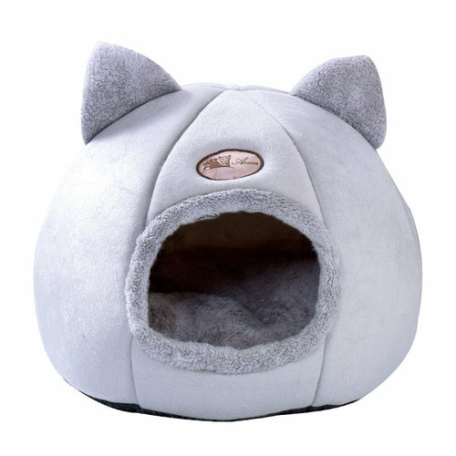 Cozy 2-in-1 Pet Home with Ears – Soft Plush Cat & Dog Bed, Removable Nest for All Seasons