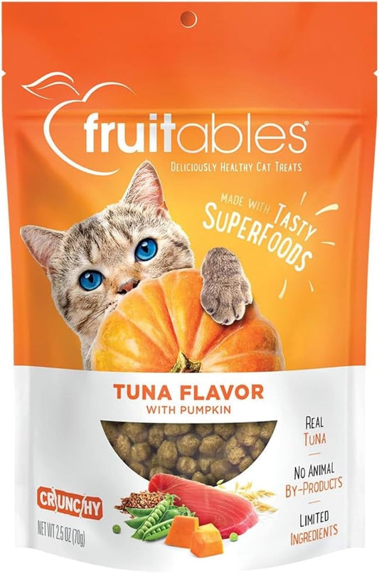 Cat Treats – Crunchy Treats for Cats – Healthy Low Calorie Treats Packed with Protein – Free of Wheat, Corn and Soy – Made with Real Tuna with Pumpkin – 2.5 Ounces