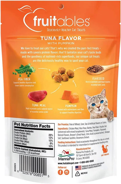 Cat Treats – Crunchy Treats for Cats – Healthy Low Calorie Treats Packed with Protein – Free of Wheat, Corn and Soy – Made with Real Tuna with Pumpkin – 2.5 Ounces