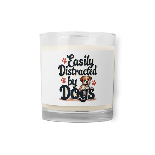 Distracted By Dogs Glass Candle Product mockup