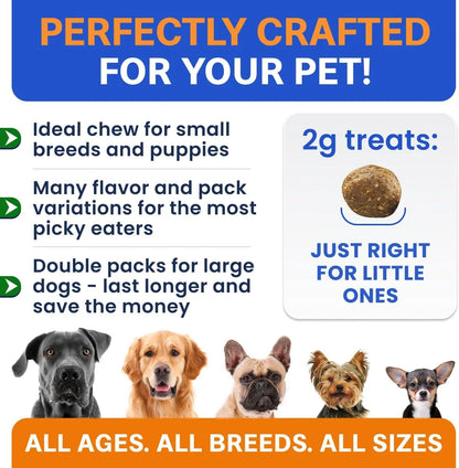Tired of your furry friend’s anxiety ruining car rides, vet visits, or thunderstorms? BARK&SPARK Extra Strength Melatonin Chews are here to save the day! Our powerful 6mg formula, enhanced with valerian root and L-Theanine, provides natural, chemical-free relaxation for dogs of all sizes. These delicious bacon-flavored treats are a hit even with the pickiest pups, making administration a breeze.