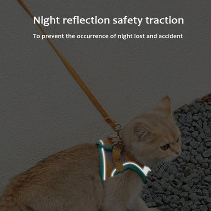 Escape-Proof Cat Walking Vest Night Reflection