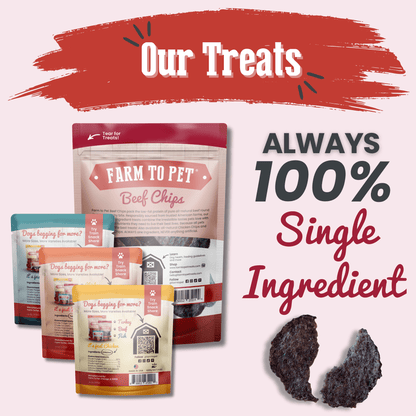 Farm to Pet Puppy Pack Beef Dog Treats Back of Bag – All Natural Single Ingredient