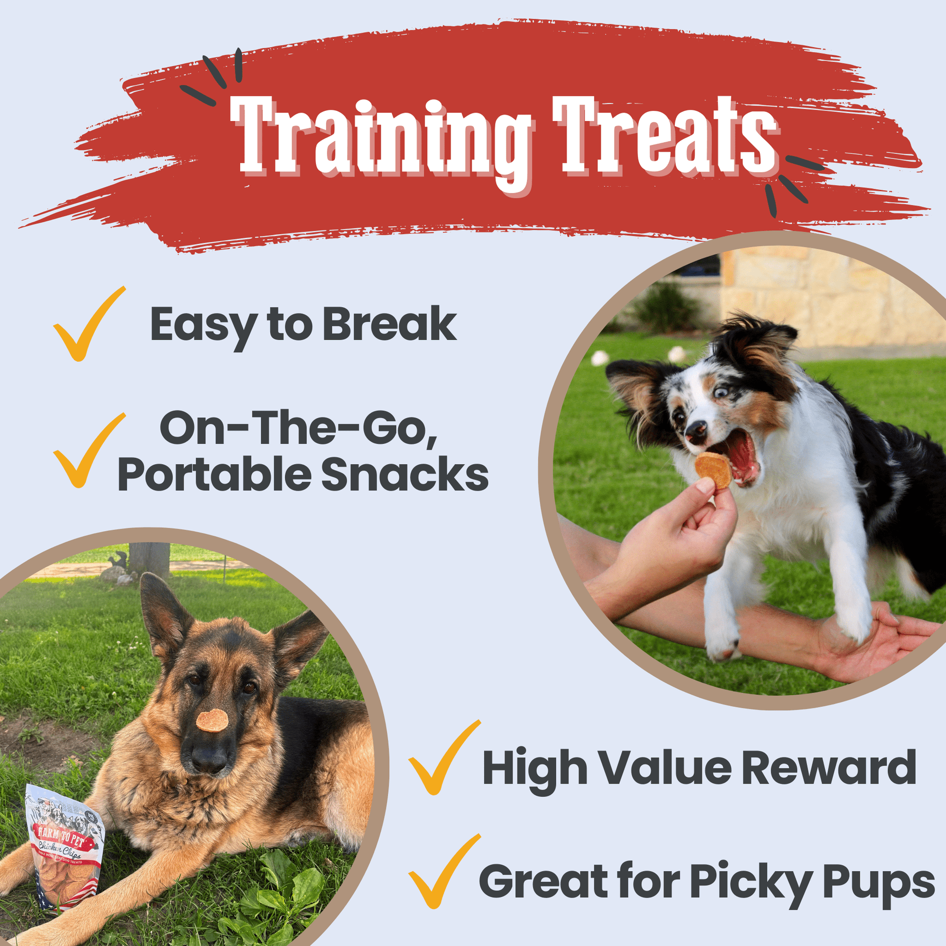 Farm to Pet Americana Chicken Chips 12oz Training Treats – Low Fat High Value Reward