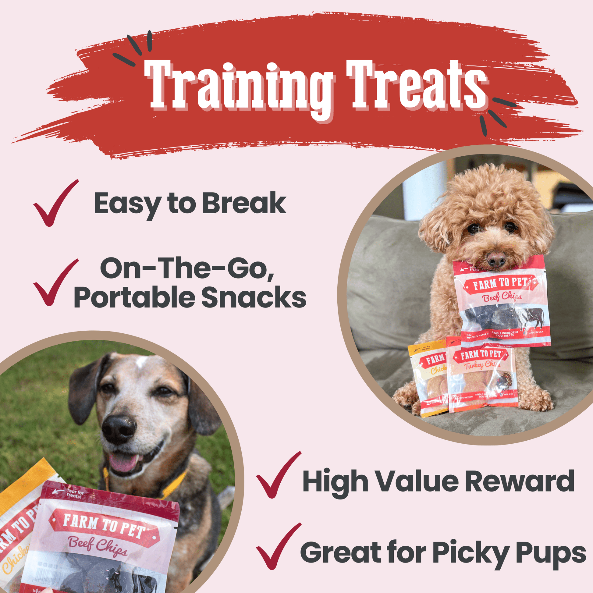 Farm to Pet Single Ingredient Dog Treats Puppy Pack Beef Training Treats