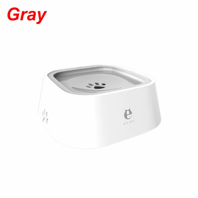 Gray Floating Plate Spill-Proof XL Dog Water Bowl
