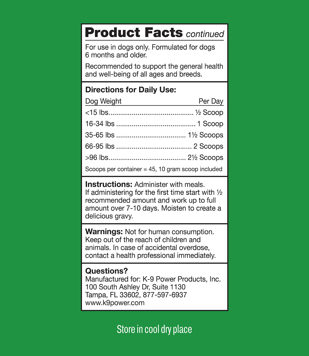 Total K9 by K9 Power multivitamin lifestyle photo with active adult dog