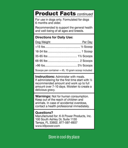 Total K9 by K9 Power multivitamin lifestyle photo with active adult dog