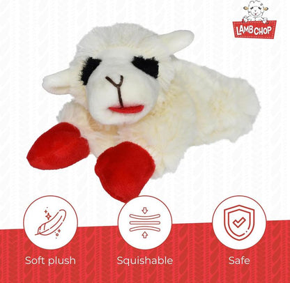 Multipet INTERNATIONAL 843140 Lambchop Plush Squeak Toy Mini for Pets, 6-Inch, White, Small Dog