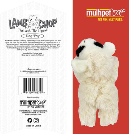 Multipet INTERNATIONAL 843140 Lambchop Plush Squeak Toy Mini for Pets, 6-Inch, White, Small Dog