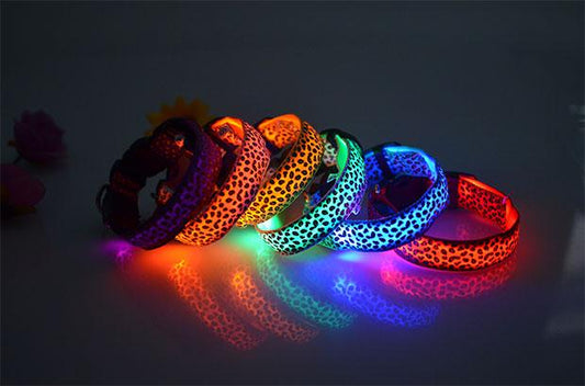 Leopard Print LED Dog Collar