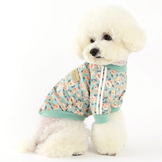 Nancy Track Top Mint – 100% Cotton Pet Sweater for Cats & Dogs, Stylish & Cozy Design