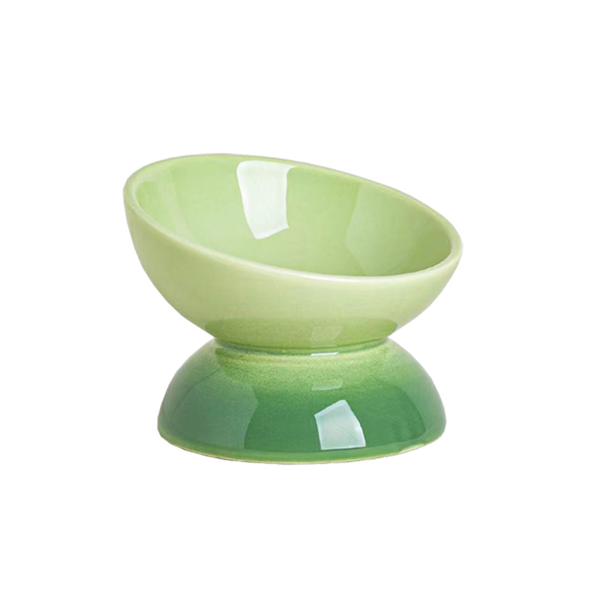 Ergonomic Ceramic Cat Bowl | Large Capacity Tilted Feeder | Wide Diameter Pet Dish