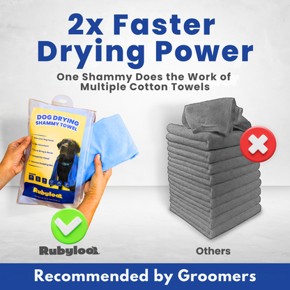 Dog drying shammy how it works – use damp, absorb on contact, wring out, repeat