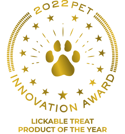 Pet Innovation Awards 2022 Lickable Treat Product of the Year badge for Paw Power Nutrition Dawg Butter