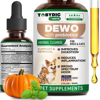 Vet-crafted pet wellness drops: Probiotic blend for digestion & immunity. USA-made, all-natural. Easy to use for dogs & cats of all sizes.