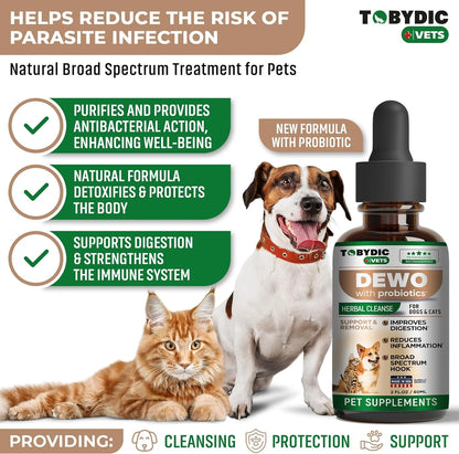 Vet-crafted pet wellness drops: Probiotic blend for digestion & immunity. USA-made, all-natural. Easy to use for dogs & cats of all sizes.