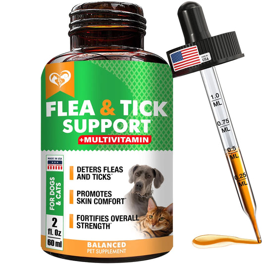 Pet Flea & Tick Multivitamin: Oral Supplement for Dogs & Cats