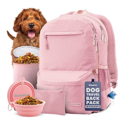 Rubyloo Doggy Bag Backpack for dog supplies – main product shot in Pink