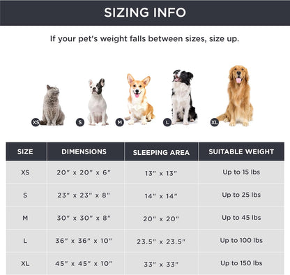 Experience unparalleled comfort for your furry friend with our Plus Donut Calming Pet Bed. This plush donut-shaped bed is 20% softer than competitors, featuring high-quality faux shag fur that creates a warm, calming environment. The raised rim design provides optimal head and neck support, while premium ultra-soft filling offers joint and muscle pain relief. OEKO-TEX certified for safety, this versatile bed comes in various sizes, with the XS (20”x20”) fitting pets up to 15 lbs. 
