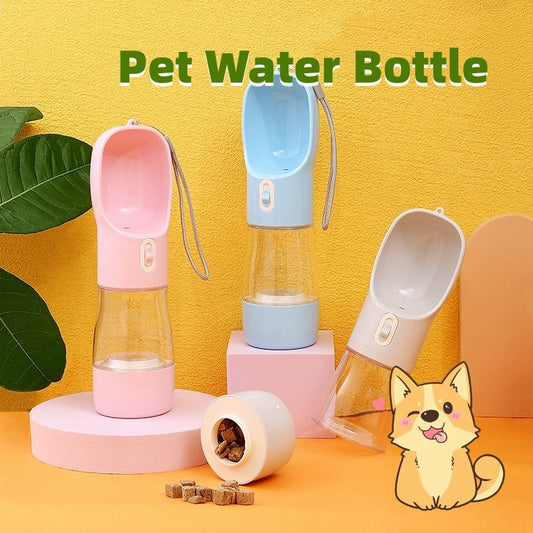 Portable 2-in-1 Dog Water Bottle & Food Container