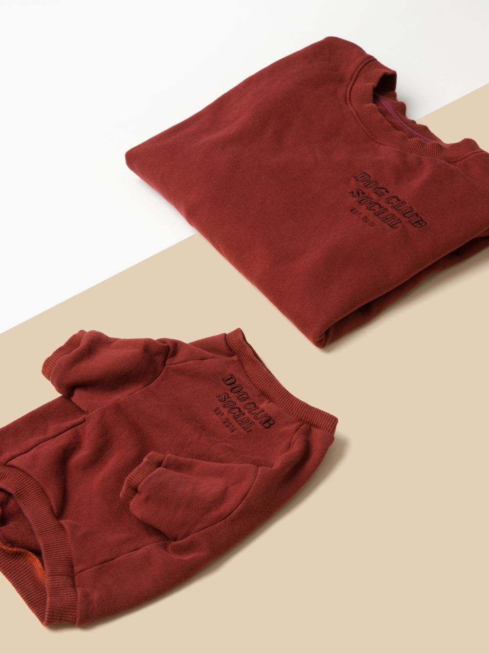 Good Thomas DCS embroidery detail on French Terry Pullover – Dog Club Social signature branding