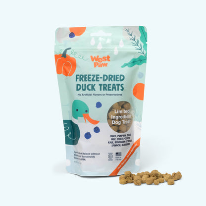 West Paw Duck Superfood Dog Treats Ingredients – Pumpkin, Blueberries, Kale, Goat Milk