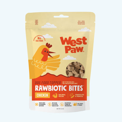 West Paw Rawbiotic Bites Chicken Dog Food Topper – Probiotic Meal Topper Front