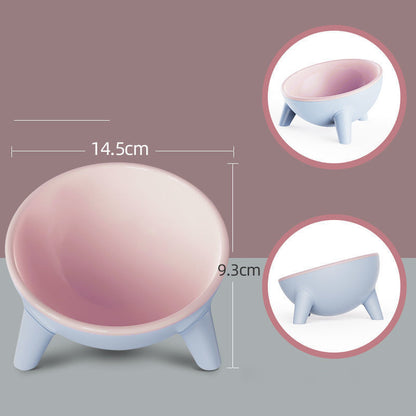 Pink Light Blue Unbreakable 15° Tilted Pet Bowl