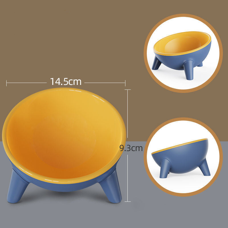 Yellow Unbreakable 15° Tilted Pet Bowl