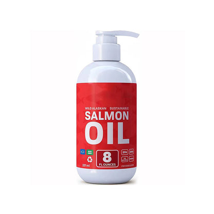 Wild Alaskan Salmon Oil for Pets: Omega-3 rich supplement for skin, coat, joints &amp; immunity. Reduces shedding, supports allergy defense. For cats &amp; dogs. Easy pump bottle. Delicious flavor.