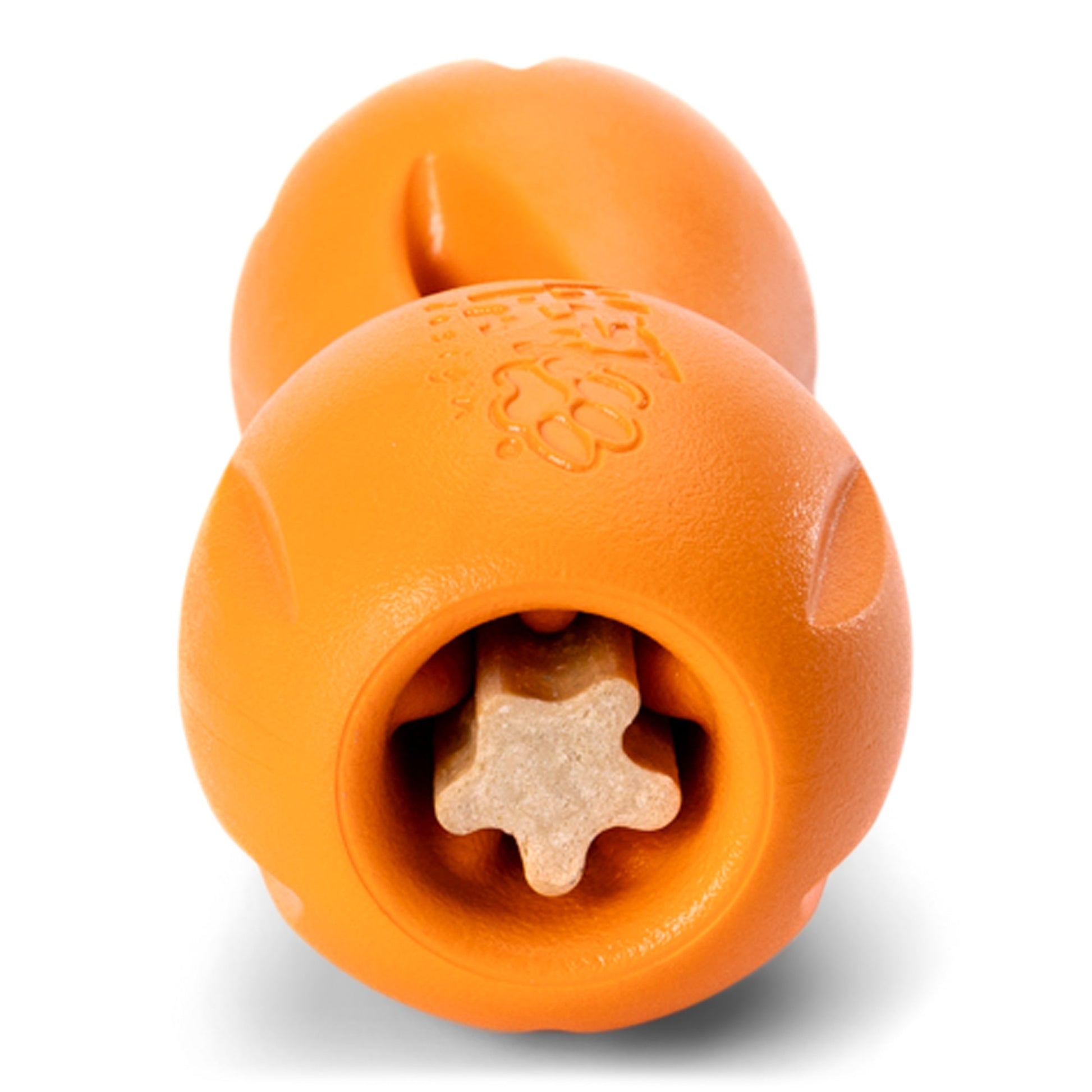 West Paw Tangerine Qwizl Chew Toy with Dental Stick – Enrichment Activity for Dogs