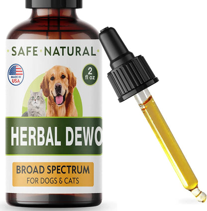 Dewormer for Dogs and Cats - Made in USA Broad Spectrum Worm Treatment - Eliminates & Prevents Tapeworms, Roundworms, Hookworms, Whipworms - Puppy & Kitten - All Breeds and Size - 2Oz