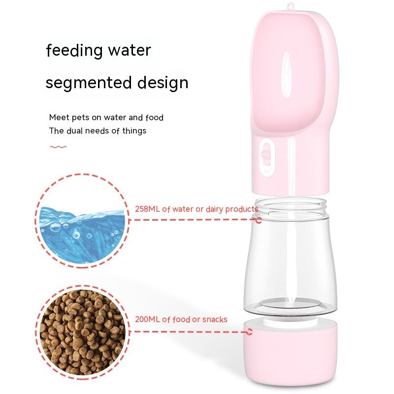 Portable 2-in-1 Dog Water Bottle & Food Container