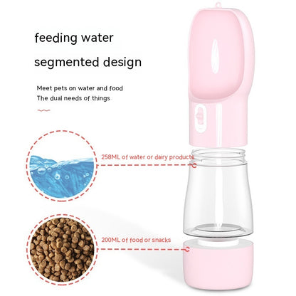 Portable 2-in-1 Dog Water Bottle & Food Container