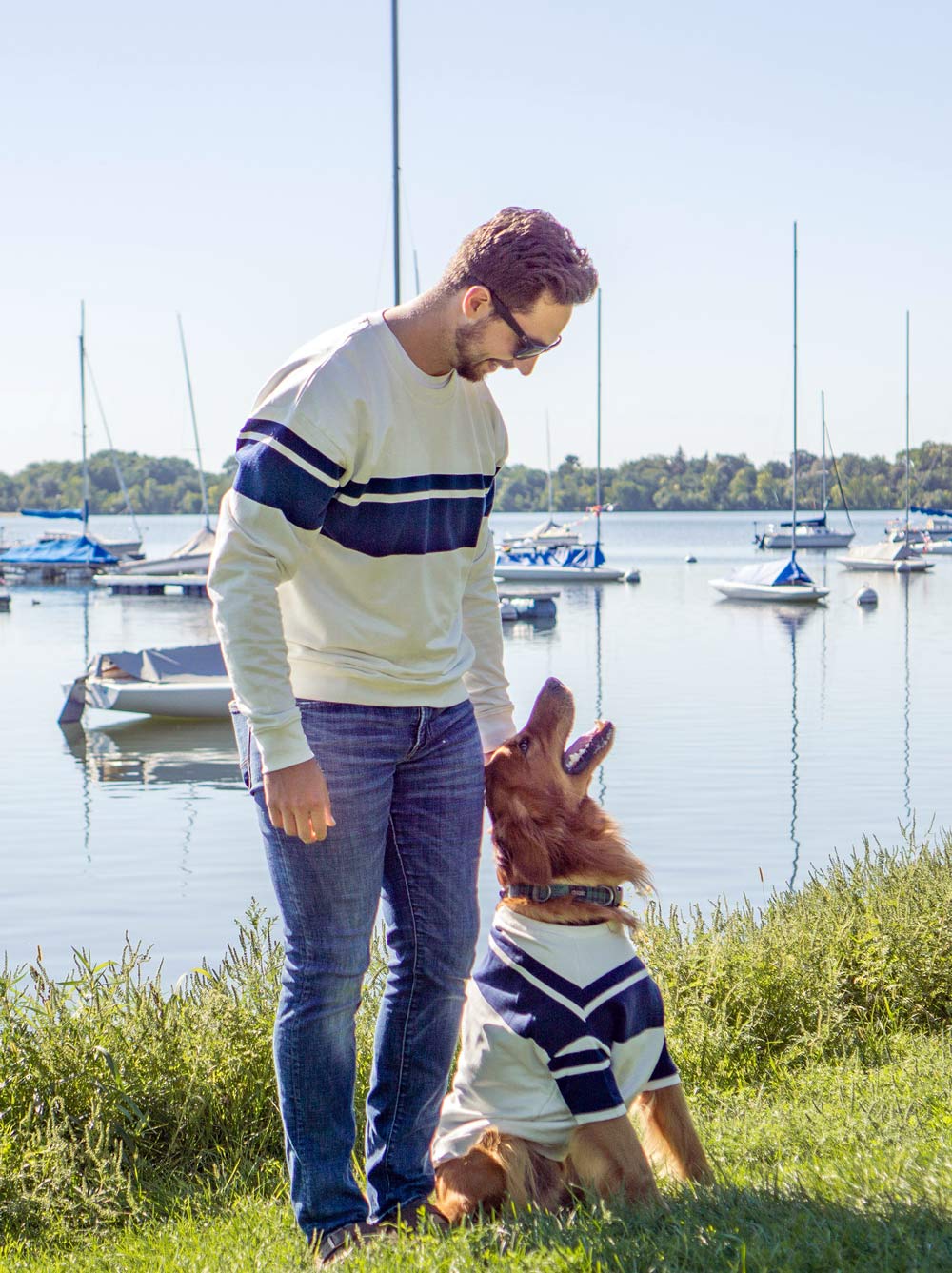 Good Thomas Newport Pullover close-up – premium soft French Terry stripe pattern detail