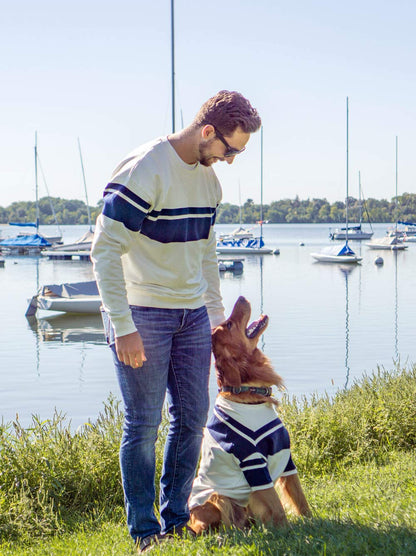 Good Thomas Newport Pullover close-up – premium soft French Terry stripe pattern detail
