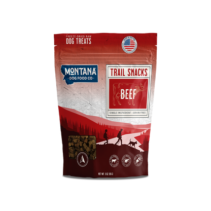 Montana Dog Food Co freeze-dried beef heart dog treats 3oz taurine-rich trail snacks