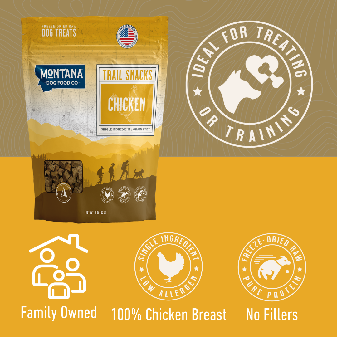 Chicken breast freeze-dried dog treat highlights showing lean high-protein training treat