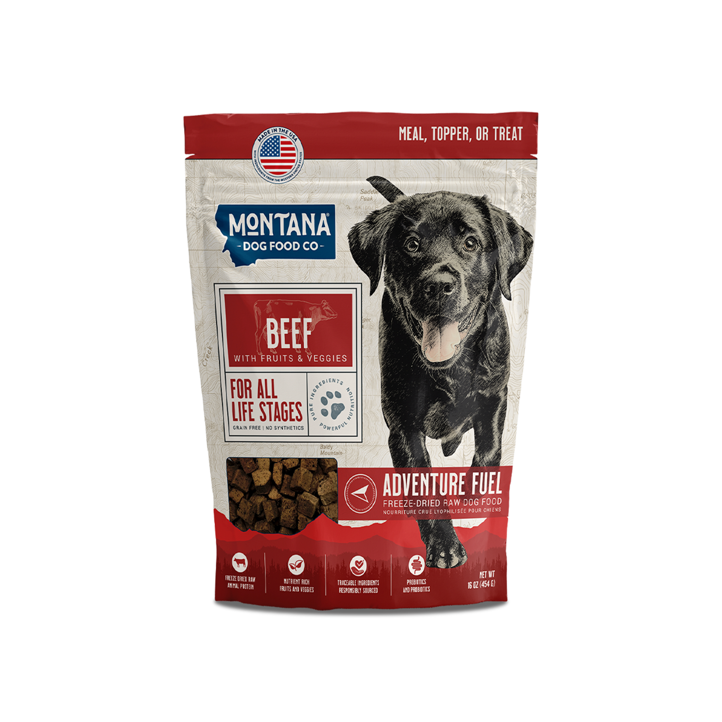 Montana Dog Food Co grain-free raw beef dog food Adventure Fuel bag for active dogs