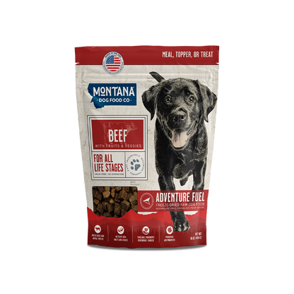 Montana Dog Food Co grain-free raw beef dog food Adventure Fuel bag for active dogs