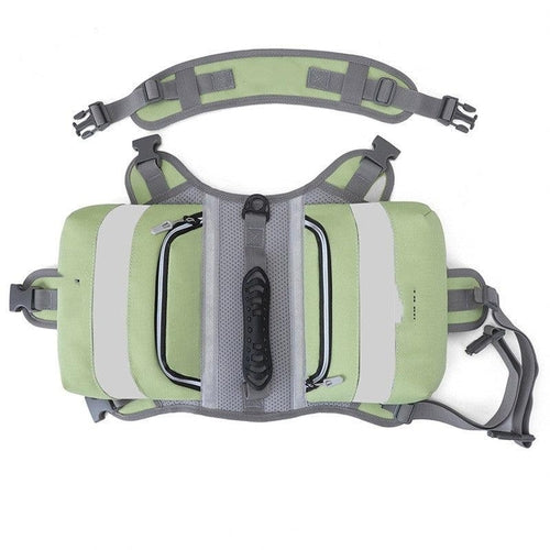 Gear up for adventure with our durable, waterproof dog hiking backpack! Featuring a stylish gray-green color against a clean white background, it’s designed for comfort and convenience with multiple pockets and breathable mesh. Perfect for hiking, camping, or travel – ideal for active dogs! Available in sizes for small and large breeds.