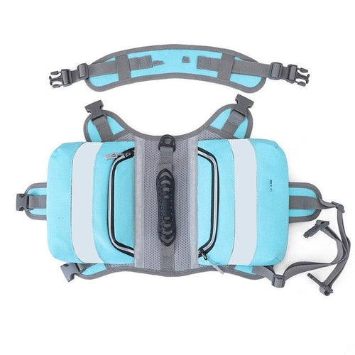 Gear up for adventure with our durable and waterproof dog hiking backpack! Available in a stylish light blue and gray color, this backpack is designed for comfort and convenience. It features multiple pockets for essentials and breathable mesh to keep your furry friend cool on the trail. Perfect for hiking, camping, or travel, it’s the ideal companion for any outdoor excursion. Available in sizes for small and large breeds.