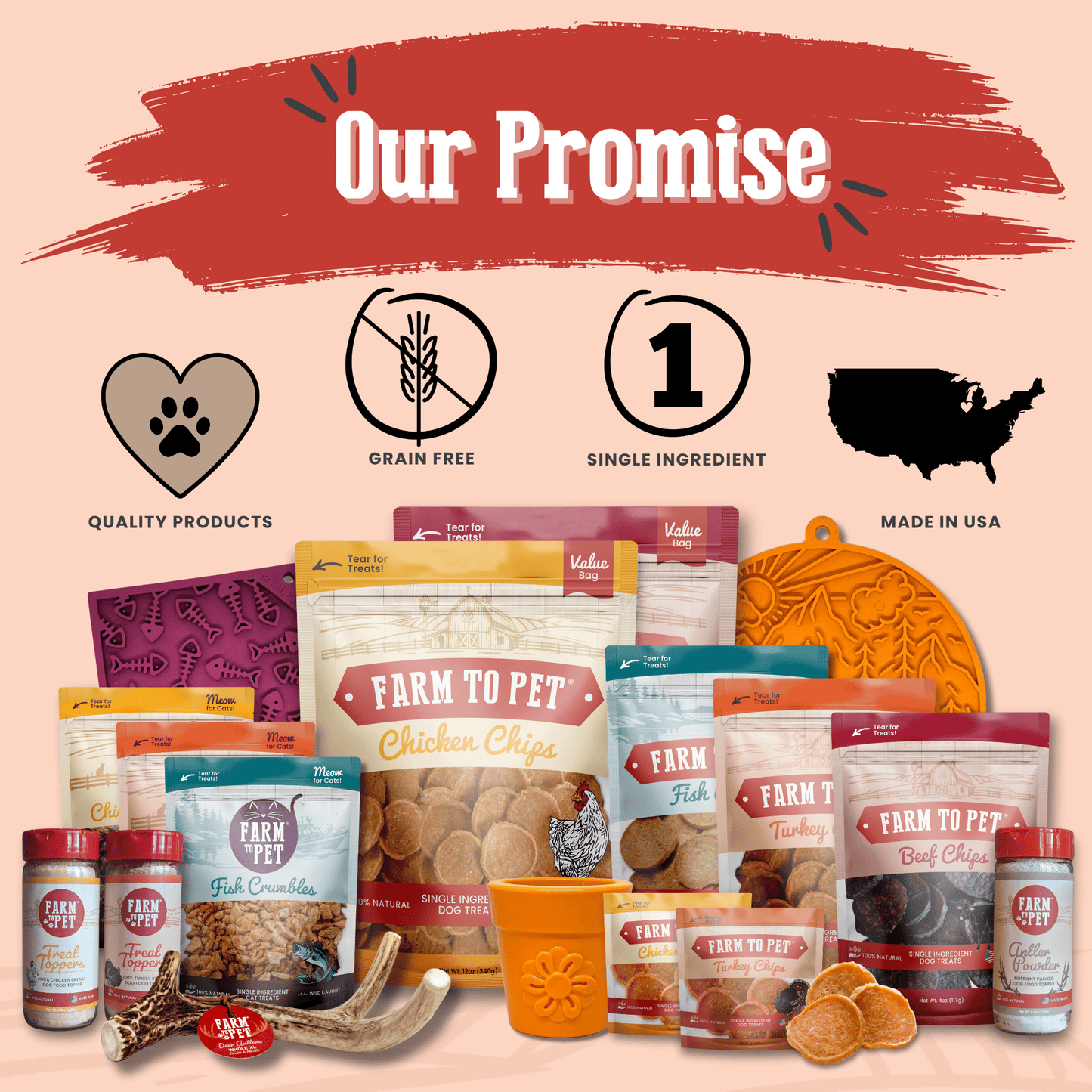 Farm To Pet our promise Live Like Roo 4oz turkey dog treats USA-made
