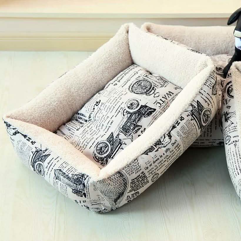 Oxgord Paws & Pals plush dog bed with soft, cushioned surface for pets, in a cozy, inviting design perfect for small to medium dogs.