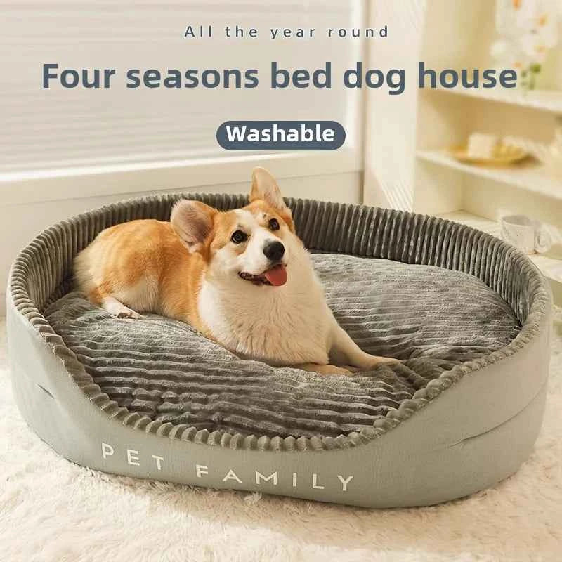 Cozy Kawaii dog bed cooling mat lifestyle – dog resting on all season bed