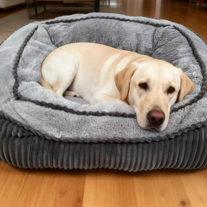 Gray four-season pet bed sized for small to large pets