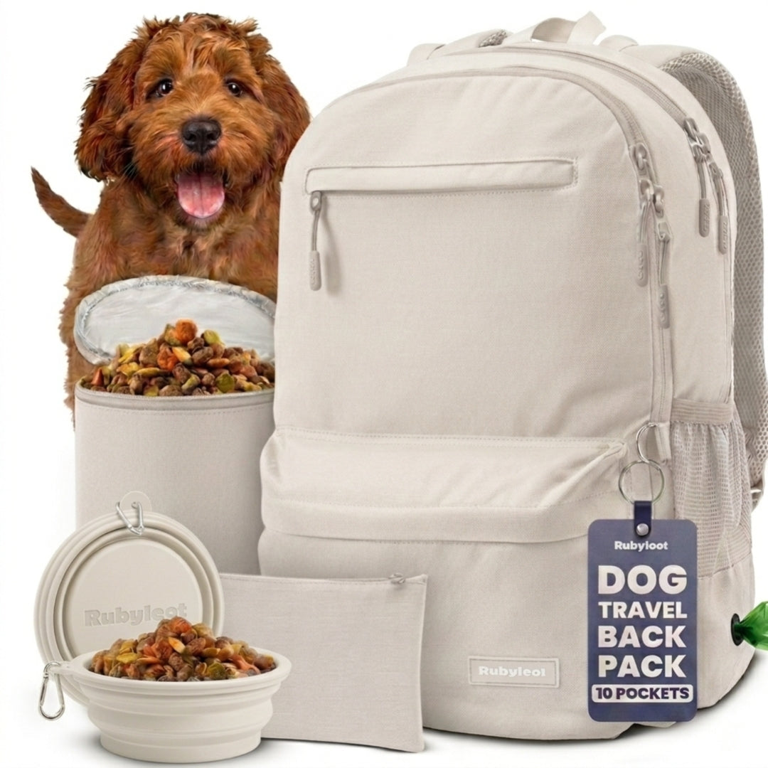 Doggy Bag Backpack in beige – main product shot